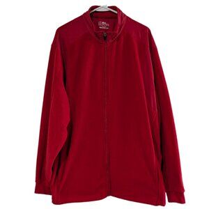 PGA Tour Men's Fleece Zipper Jacket, Size XL, Red, Pockets, Layering Piece